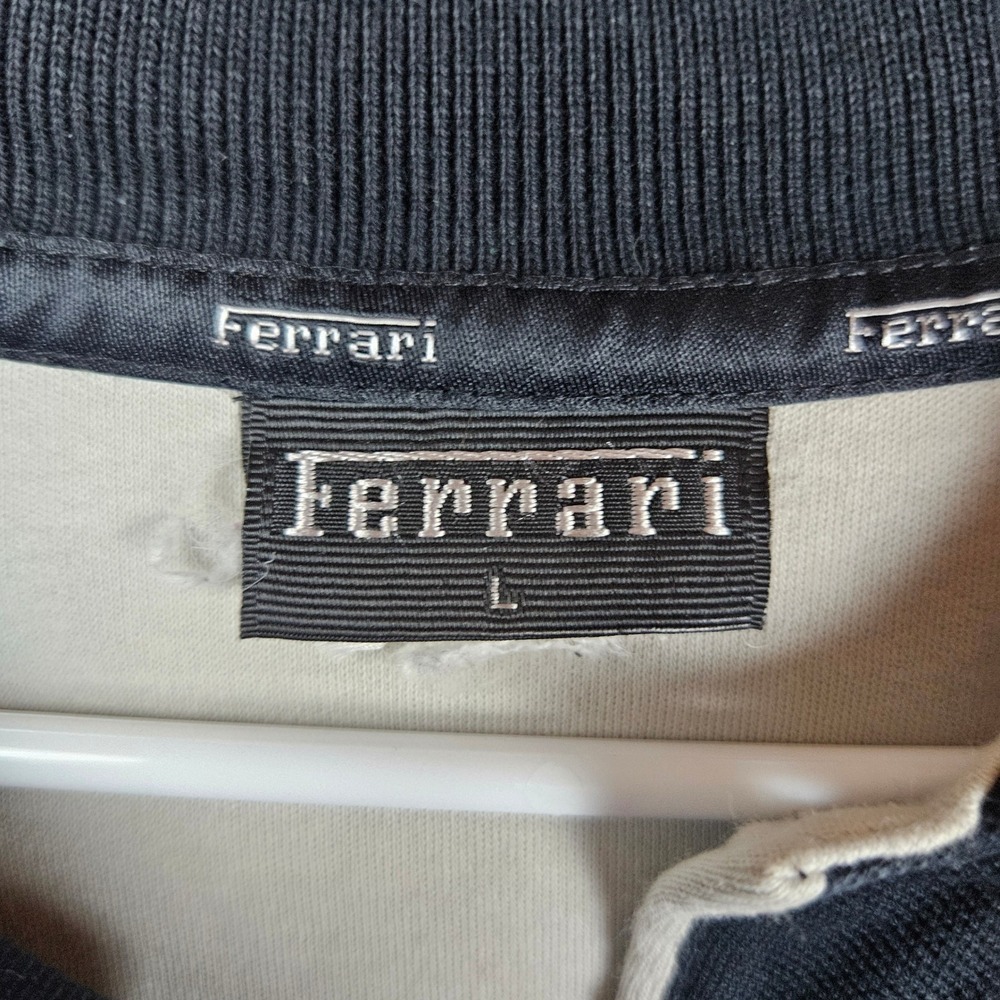 Ferrari Mens Navy Blue Short Sleeve Polo Shirt SF Shield Logo Size L - Picture 6 of 9